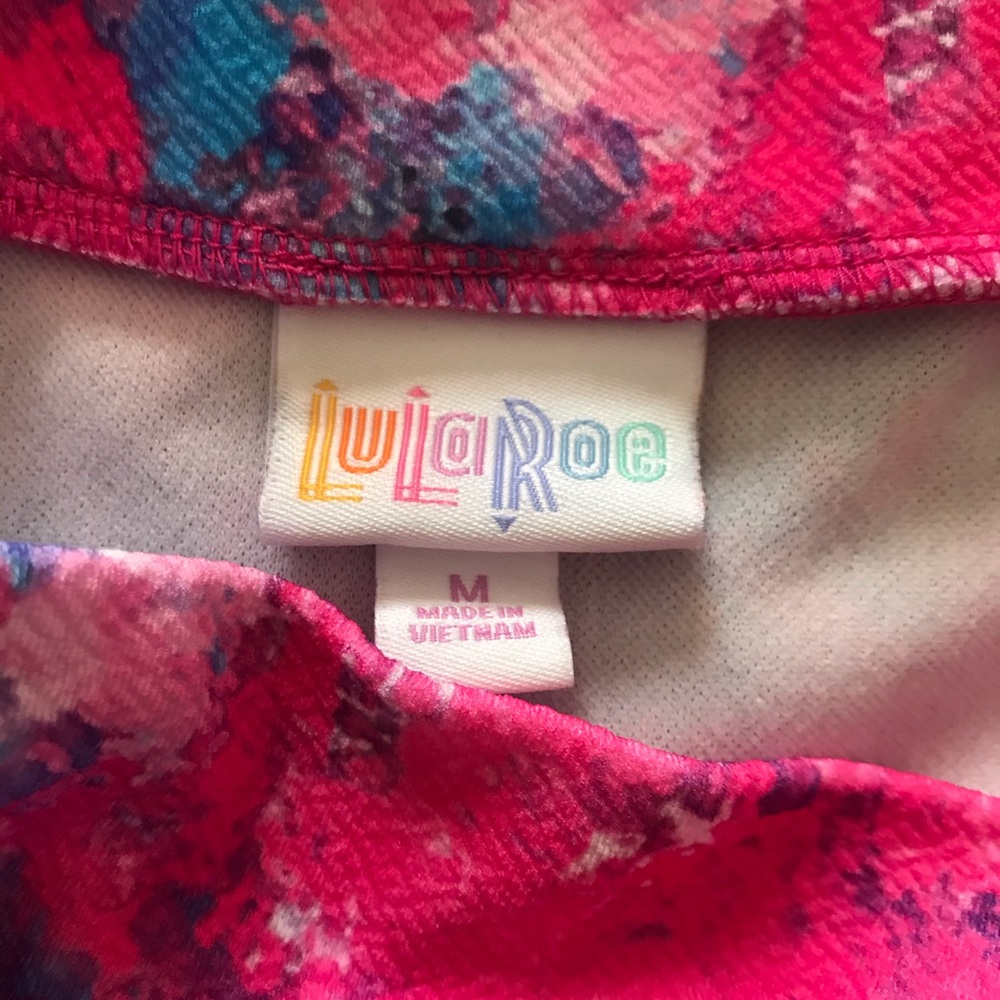 LuLaRoe Cassie Midi Skirt, Multi-Pink print, M - Picture 2 of 3